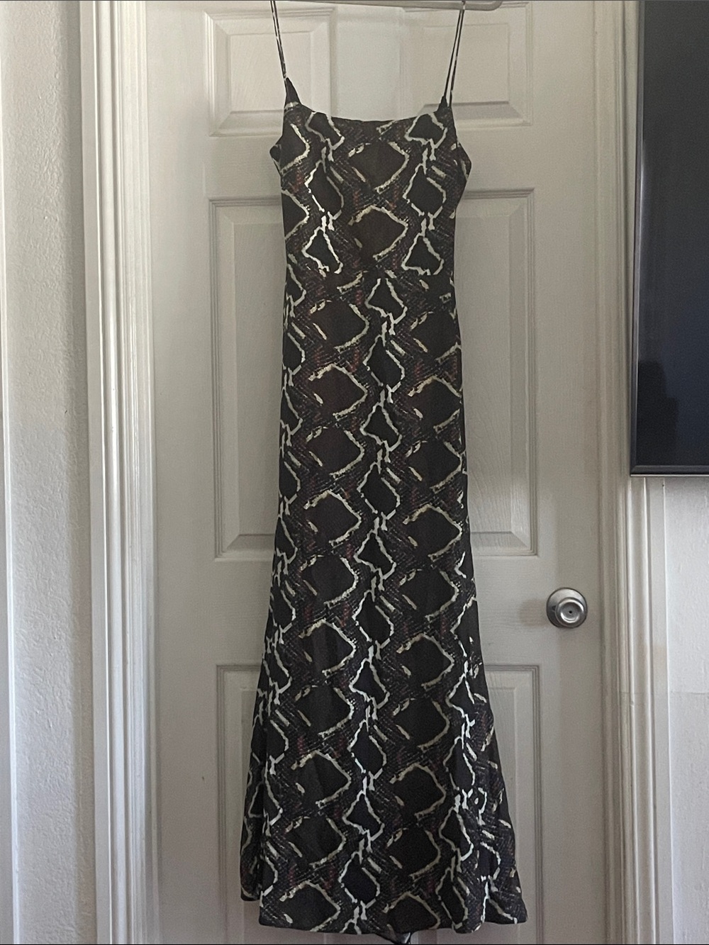 IRO Snake-Print Maxi Slip Dress in Black & Brown use size 8 French is 40